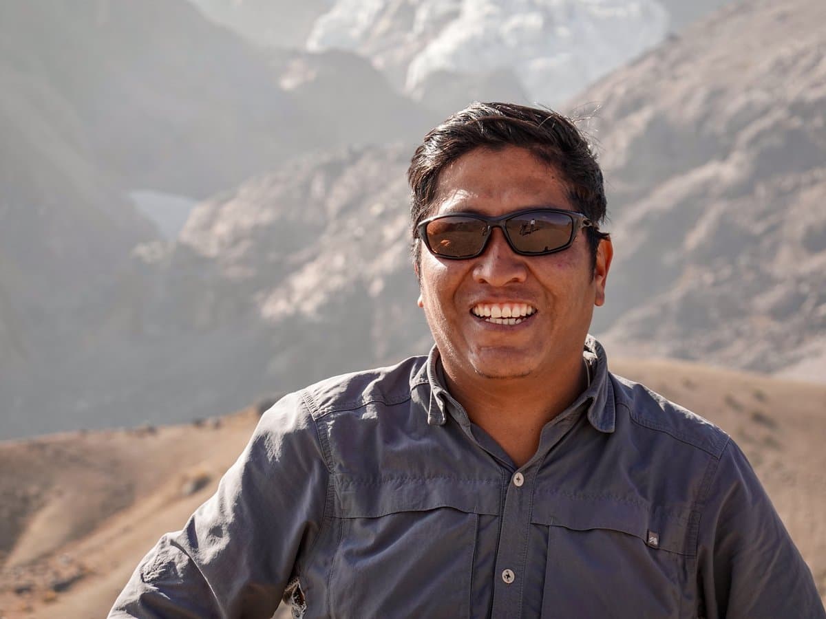 Miguel, WayFy tour guide, at Machu Picchu